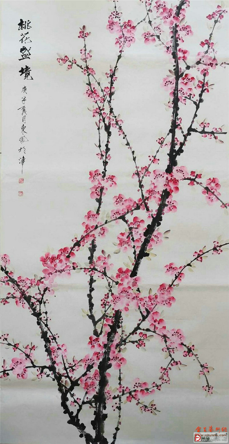 王东风国画作品:桃花盛境