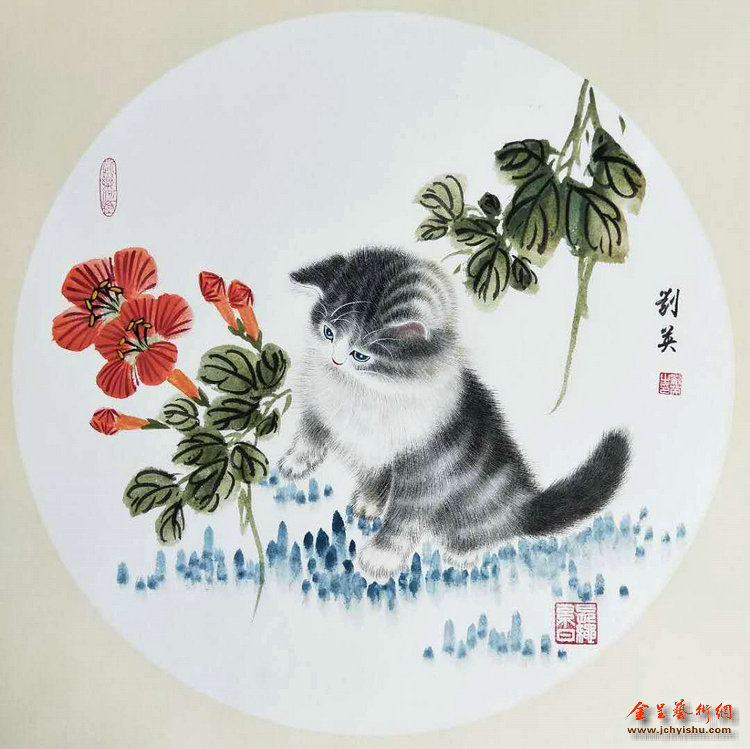 实力派中青年女画家刘英|国画"小猫"作品网络微展